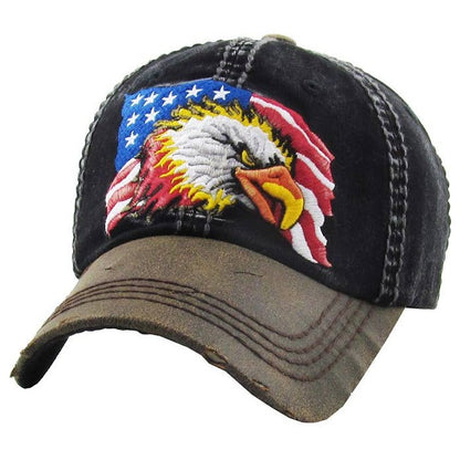 American Flag Eagle Flag Vintage Baseball Cap