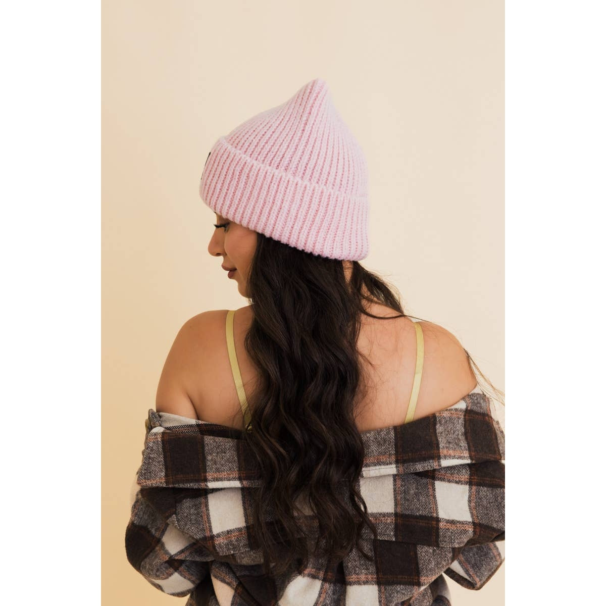 Chill Vibes Soft Ribbed Square Top Beanie