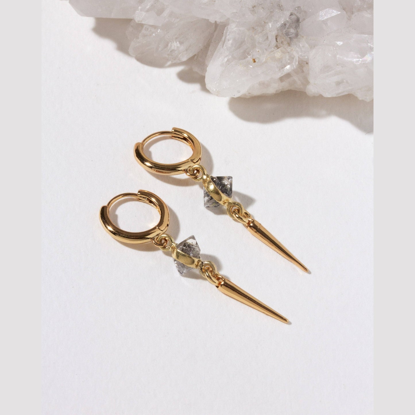 Crystal Voltage Huggie Hoops