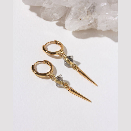 Crystal Voltage Huggie Hoops