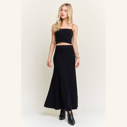 Vertical Seams Midi Skirt