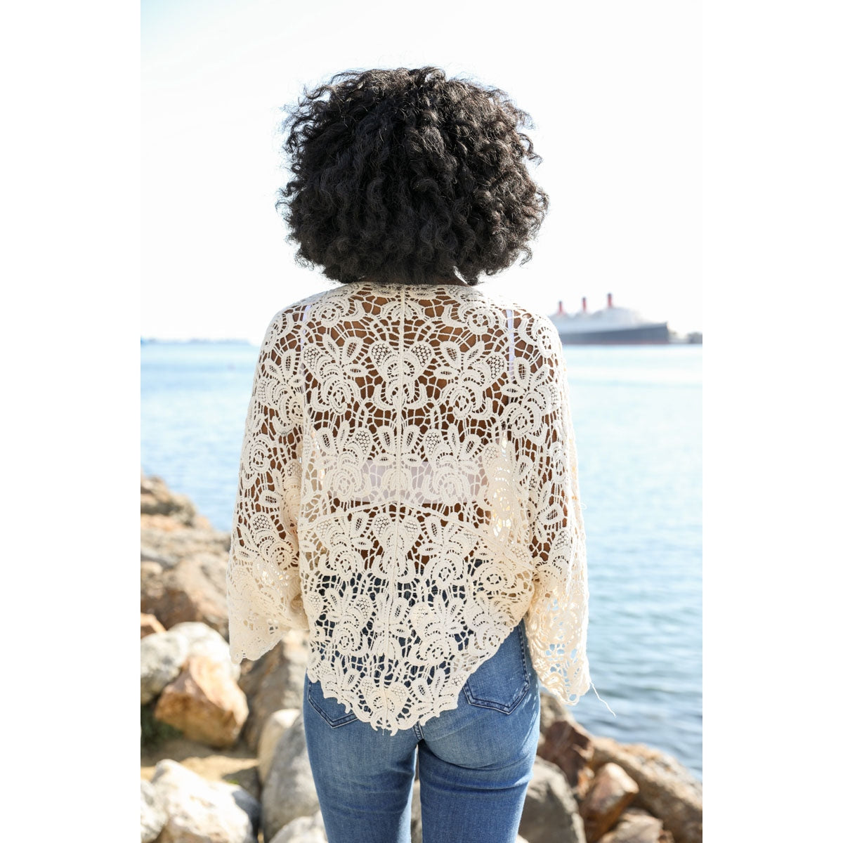 Crochet Floral Petal Kimono Wrap