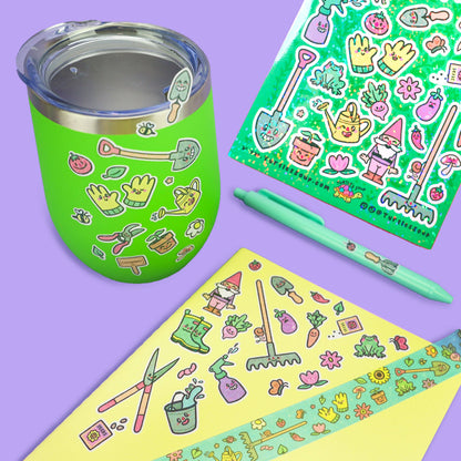 Garden Gear Glitter Vinyl Sticker Sheet