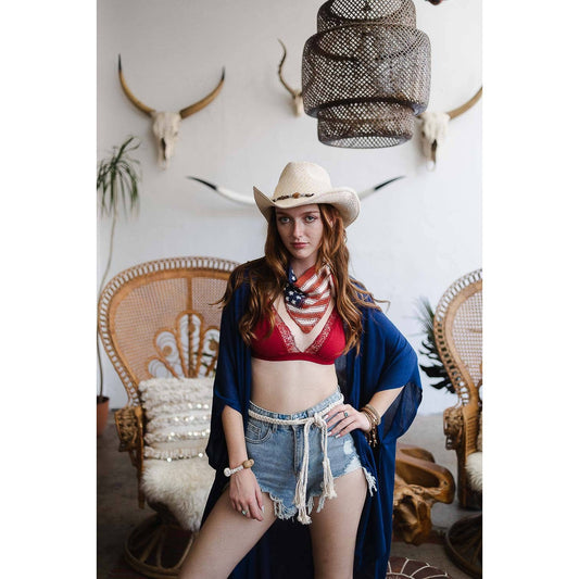 Crochet American Flag Hair Bandana