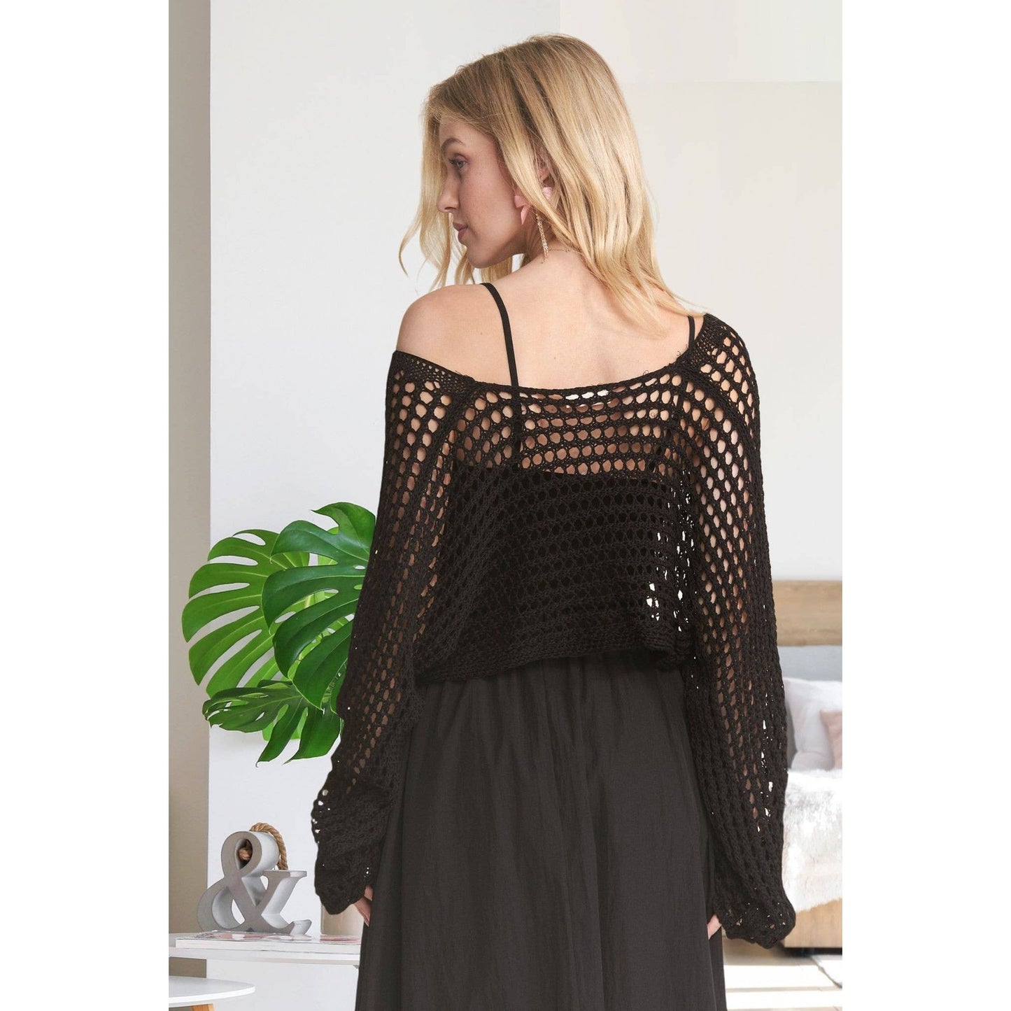 Front Lace Up Crochet Bolero