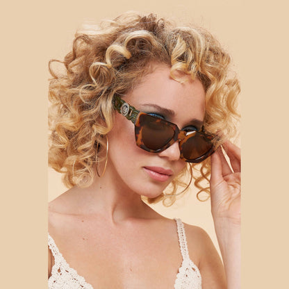 Luxe Zelia Sunglasses - Tortoiseshell/Olive