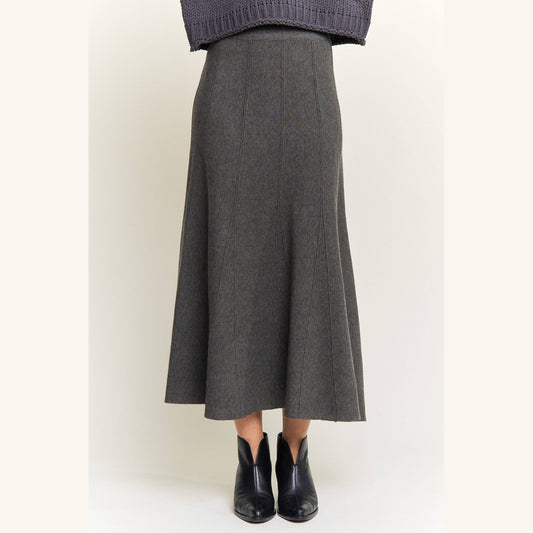 Vertical Seams Midi Skirt
