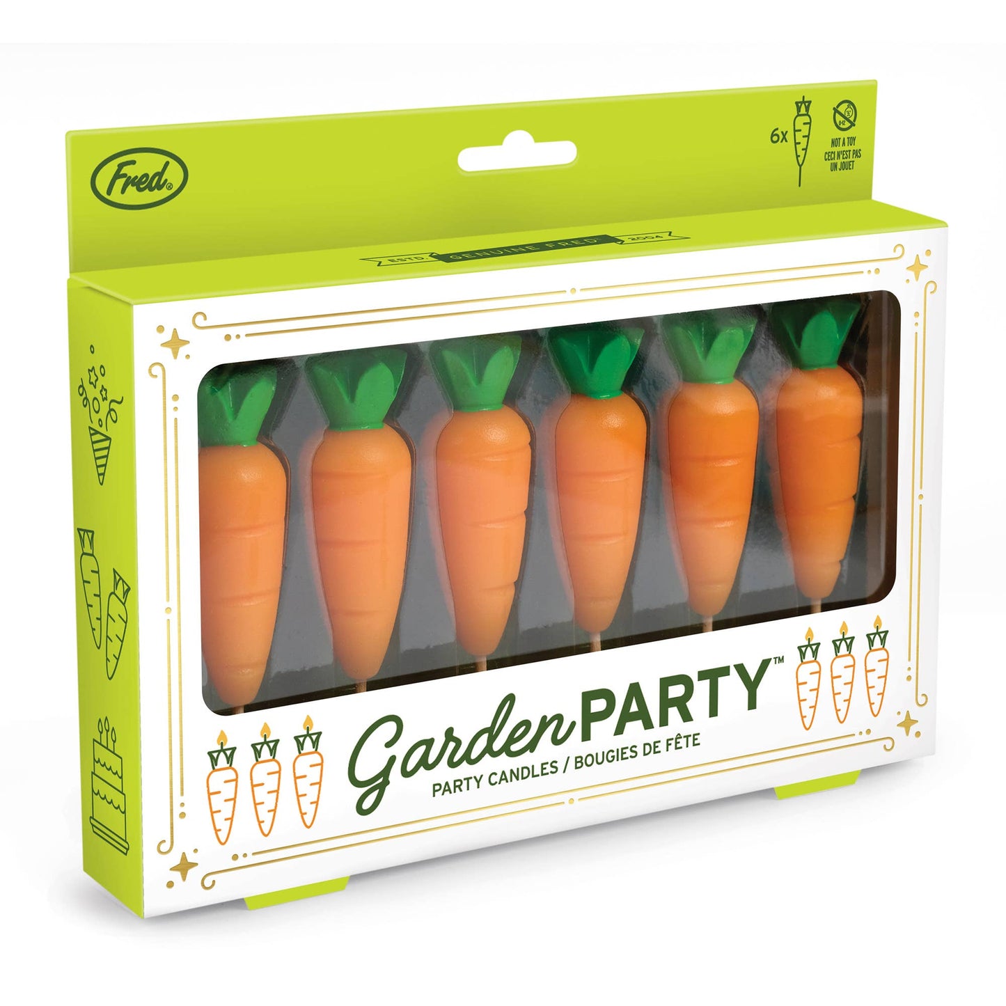 GARDEN PARTY Carrot Candles - Set of 6