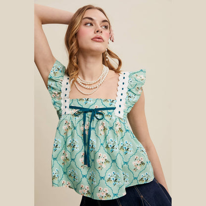 Floral Smocked Babydoll Top