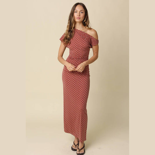 Camille Polka Dot Maxi Dress - The Feral Market