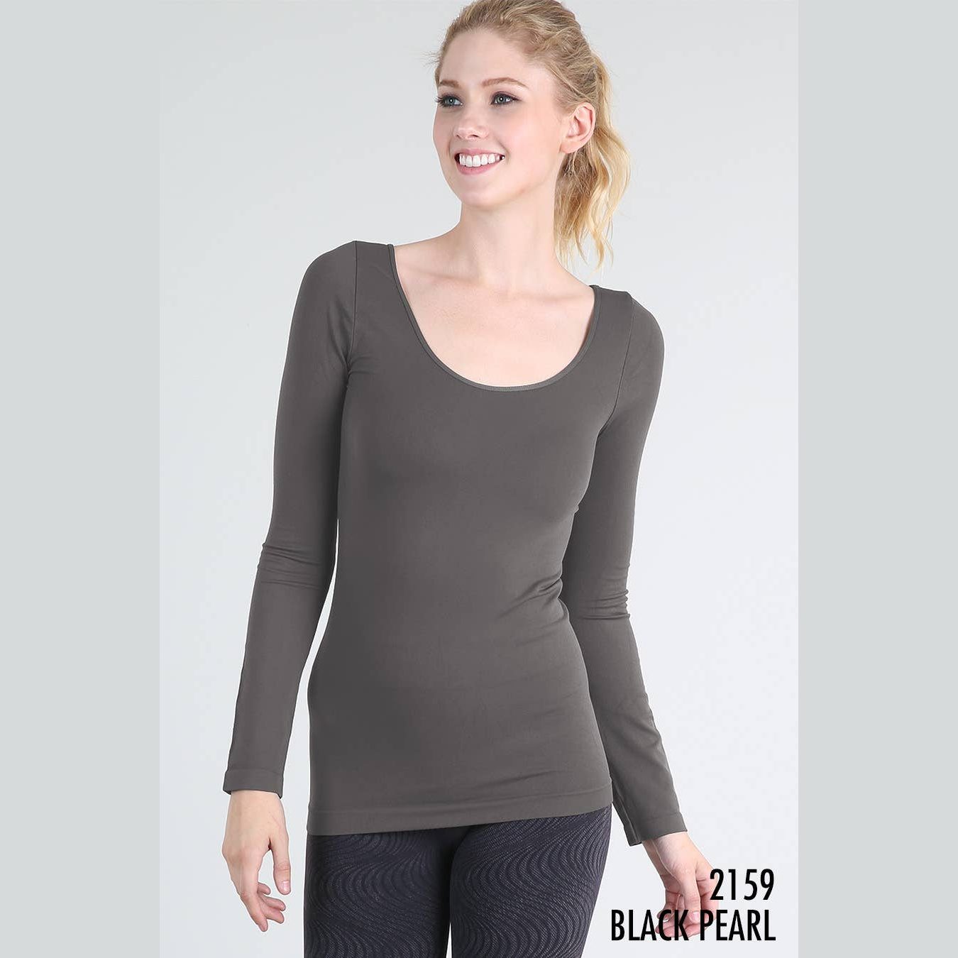 Long Sleeve Scoop Neck Top