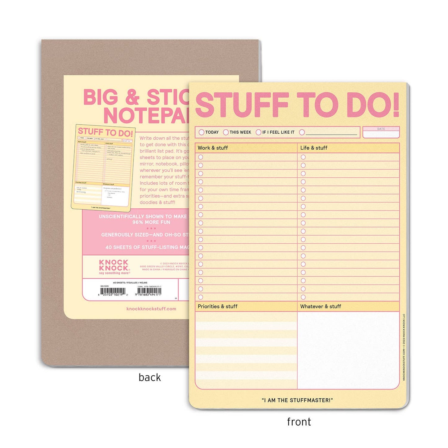 Stuff To Do Big & Sticky Notepads