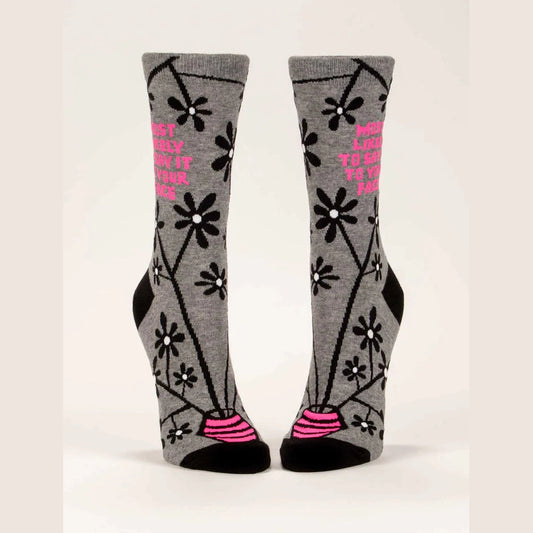 Say It To Your Face Crew Socks - The Feral Market