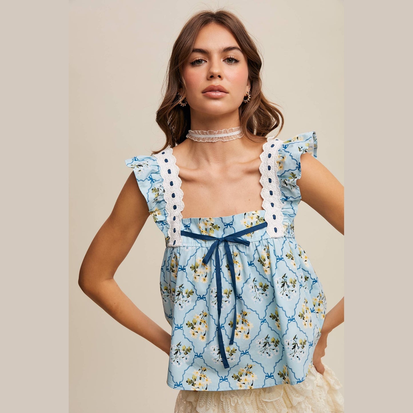 Floral Smocked Babydoll Top