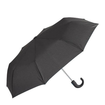 GOTTA Auto Folding Black Umbrella. Crooked handle - The Feral Market
