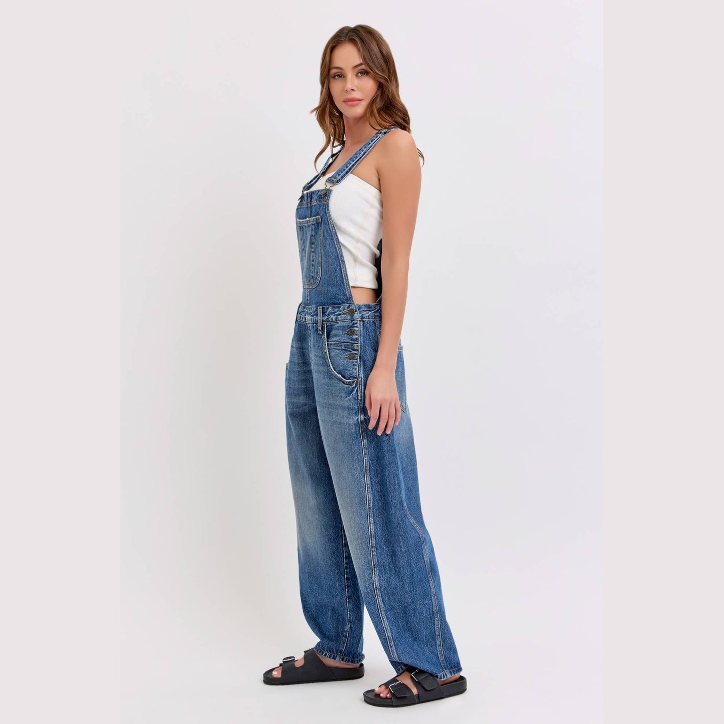 Mid-Waisted Barrel Overall [WV89597BR-M]