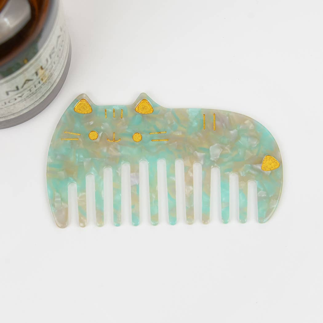 3.77'' Cute Cat Acetate Hair Comb, Eco-Friendly - The Feral Market