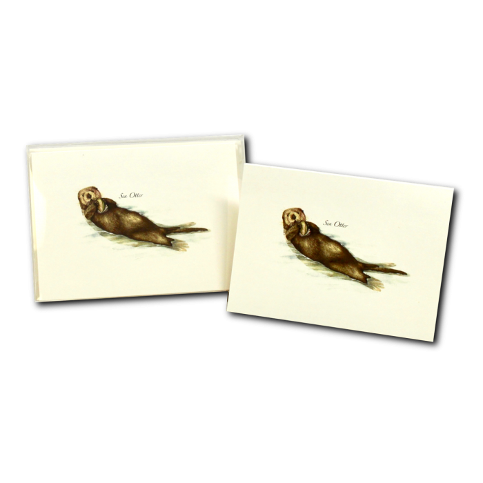 Sea Otter Notecard Set on Recycled Paper