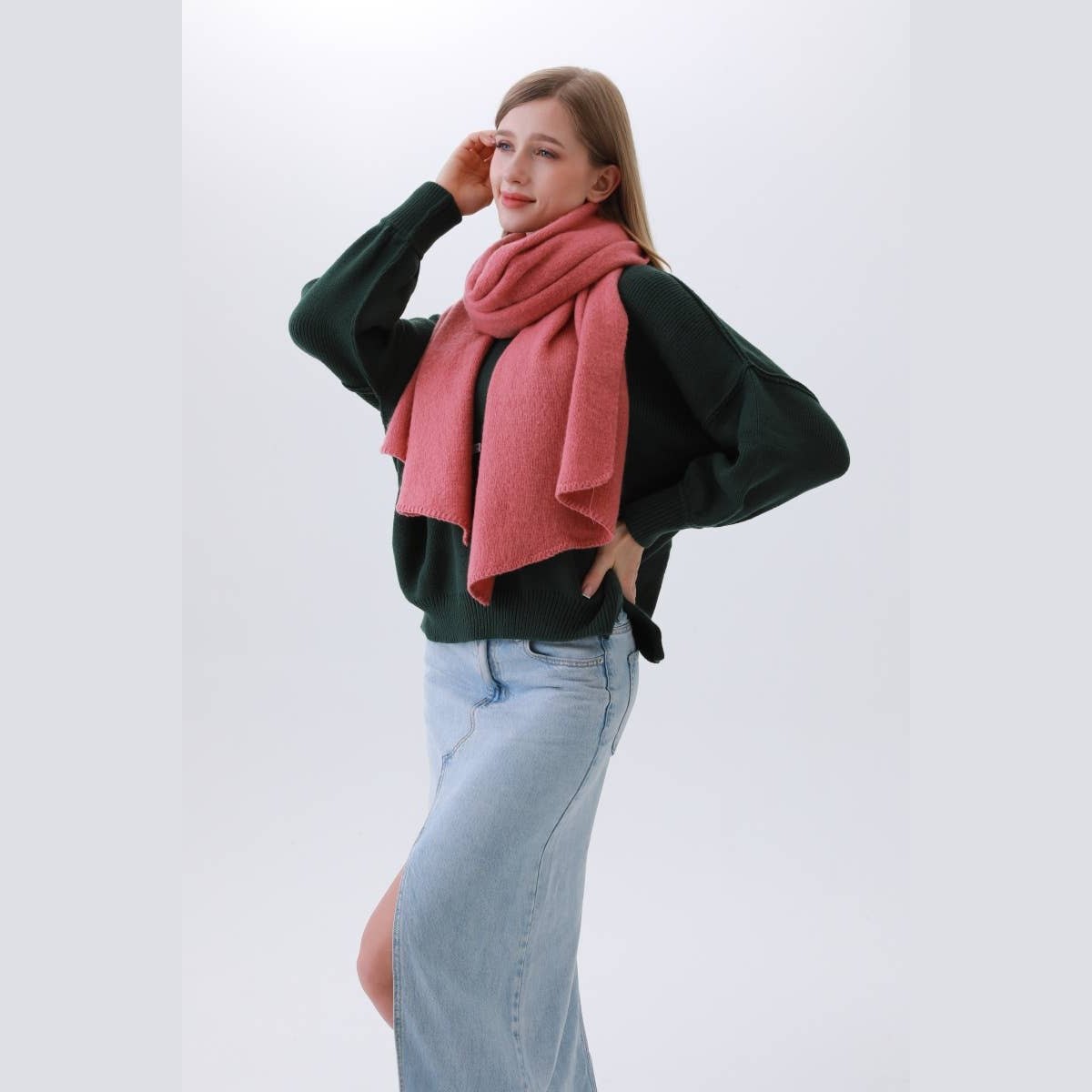 Solid Woven Bias-Cut Scarf - The Feral Market