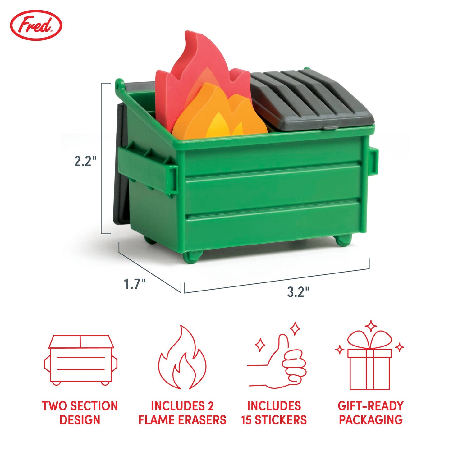 TRASH TALK Dumpster Fire Sharpener and Flame Erasers
