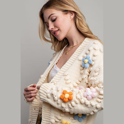 Penelope 3D Flower Sweater Cardigan