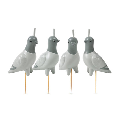 FLOCK PARTY Pigeon Candles - Set of 4