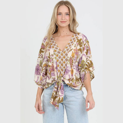 Mixed Floral Kimono Flowy Top