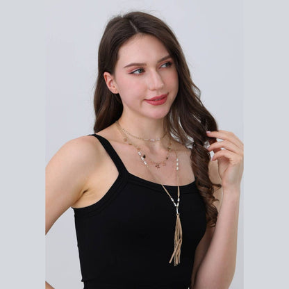 Starlit Harmony Layered Tassel Necklace