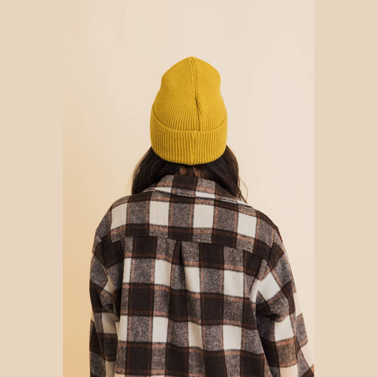 Happy Face Embroidered Ribbed Knit Beanie