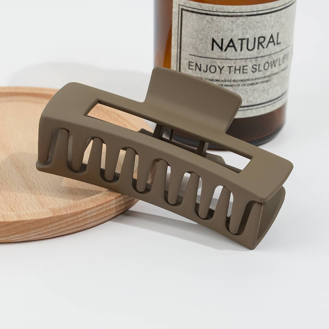 4.13'' Frosted Solid Color Rectangle Hair Clip