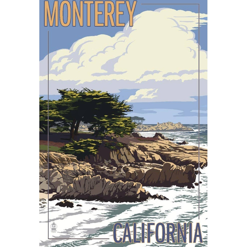 ORGANIC TEA TOWEL Monterey, California, Cypress Tree