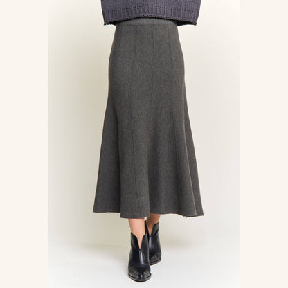 Vertical Seams Midi Skirt