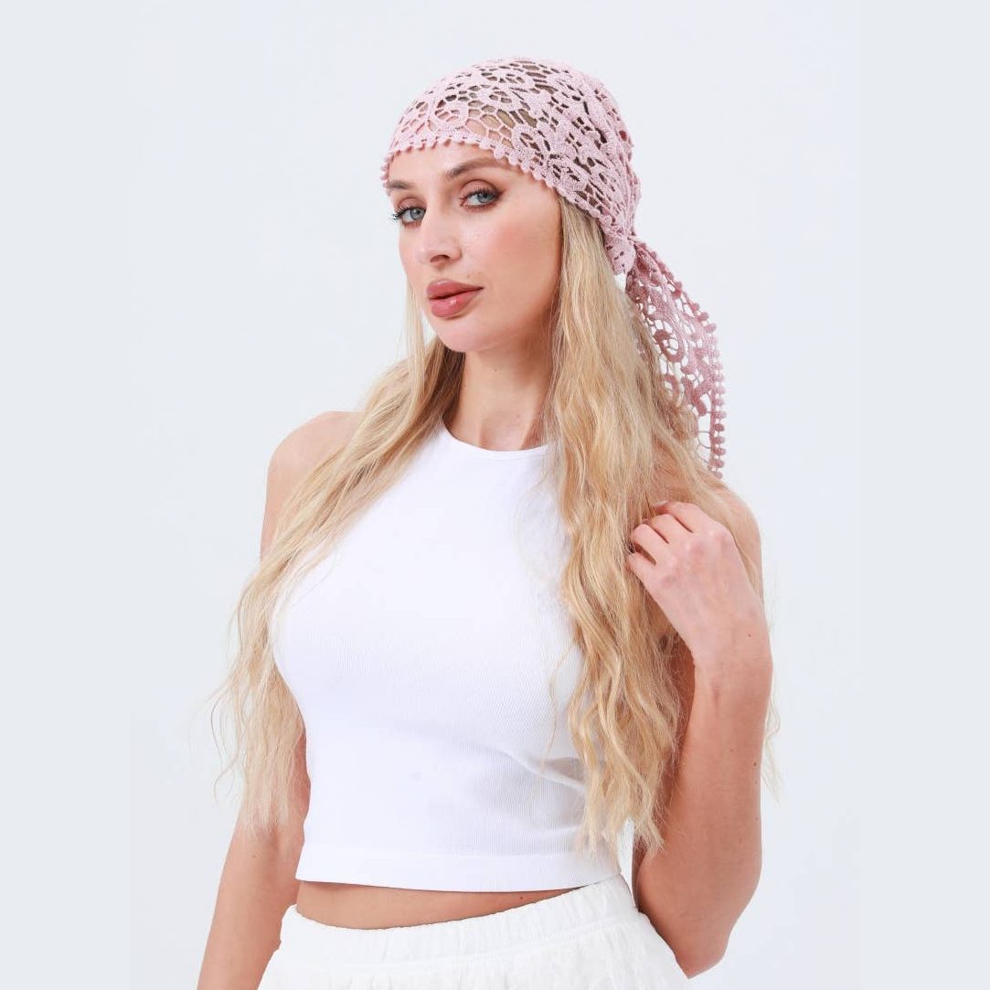 Crochet Bandana Shawl – Soft Cotton Summer Wrap - The Feral Market