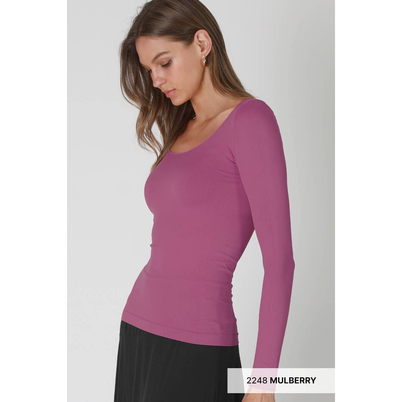 Long Sleeve Scoop Neck Top