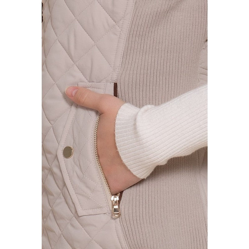 Rib Quilted Padded Vest