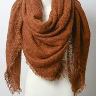 Solid Marl Woven Blanket Scarf