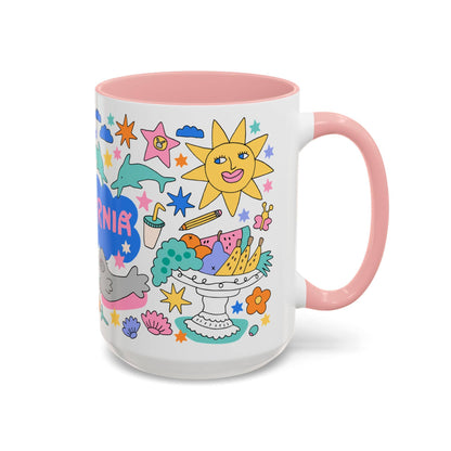 California Sunshine Coffee Mug (15oz, pink)