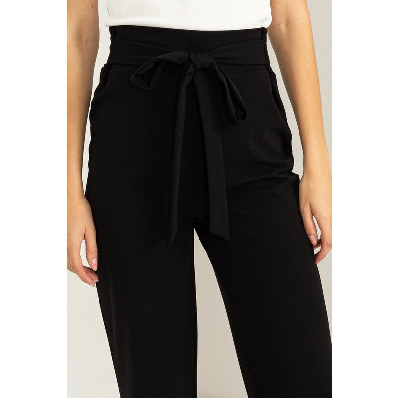 High-Waisted Tie-front Flared Pants