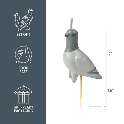 FLOCK PARTY Pigeon Candles - Set of 4