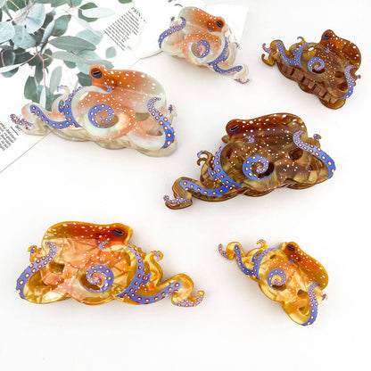 Blue Ring Octopus Hair Claw Clip, Ocean-Inspired Hair Clip - The Feral Market