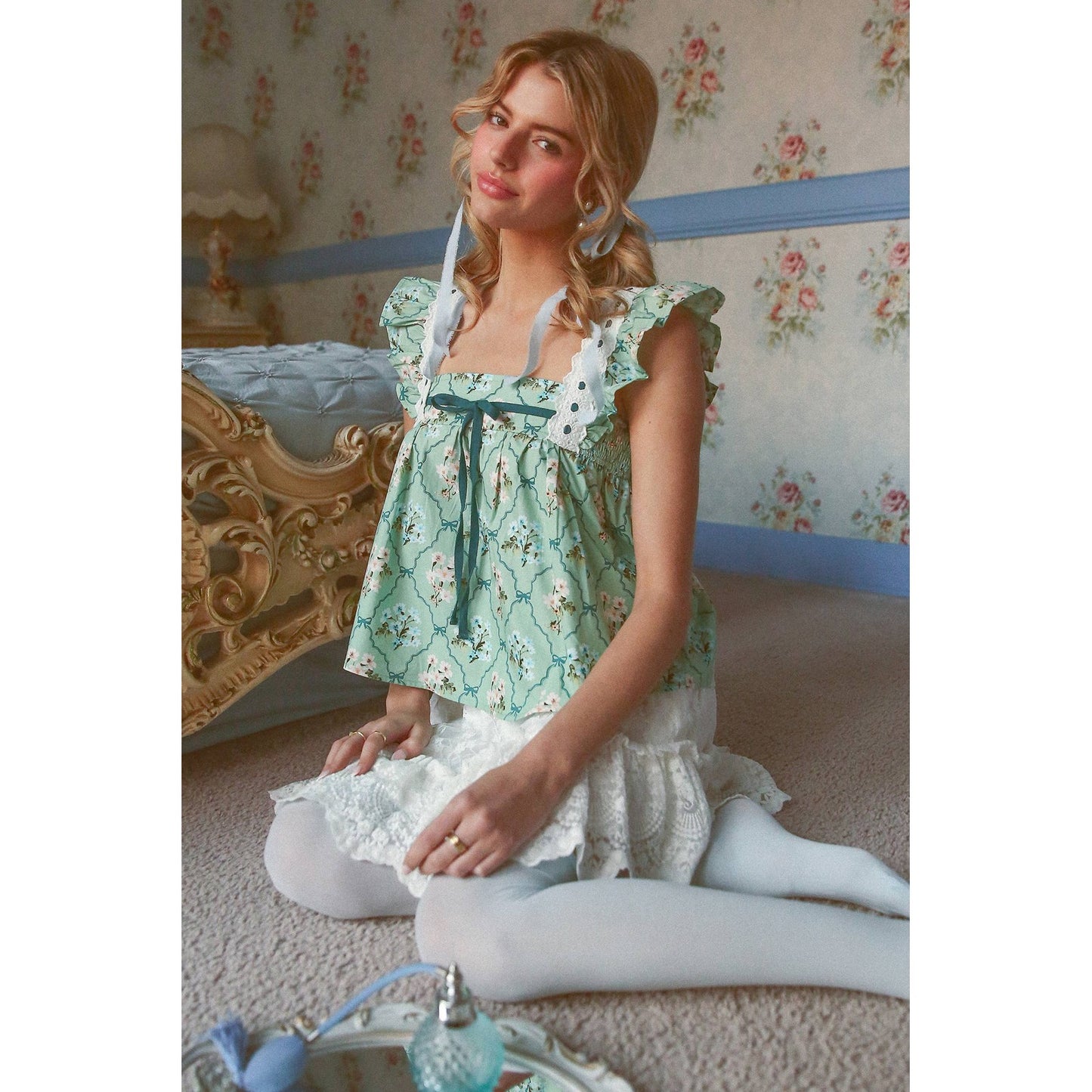 Floral Smocked Babydoll Top