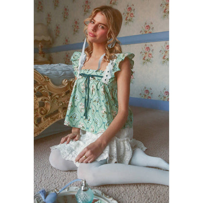 Floral Smocked Babydoll Top