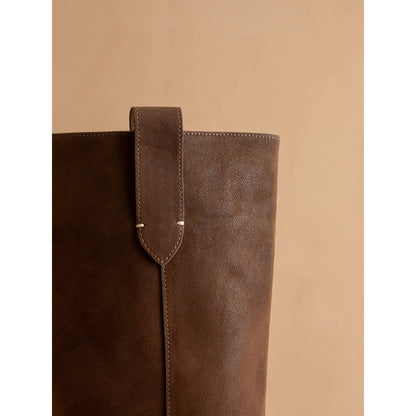 The Leanne | Coffee Moto Knee High Boot