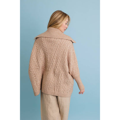 Chunky Cable Knit Oversized Poncho Cardigan