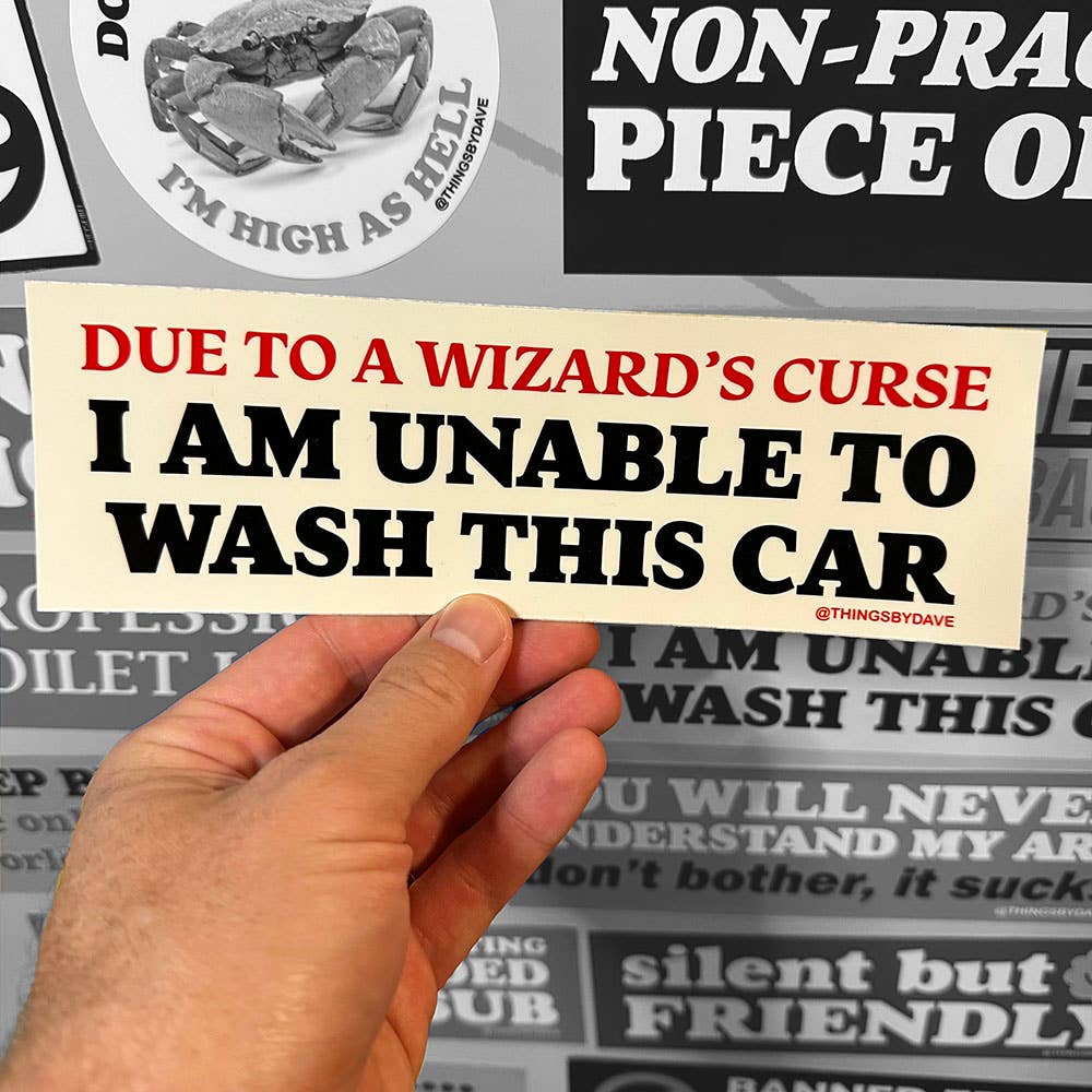 A WIZARD'S CURSE Bumper Sticker - The Feral Market