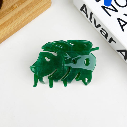 Acetate Monstera Claw Clip, Plant Leaf Hair Clips