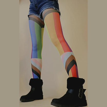 Rainbow Pride LGBTQ Printed Tights - The Feral Market