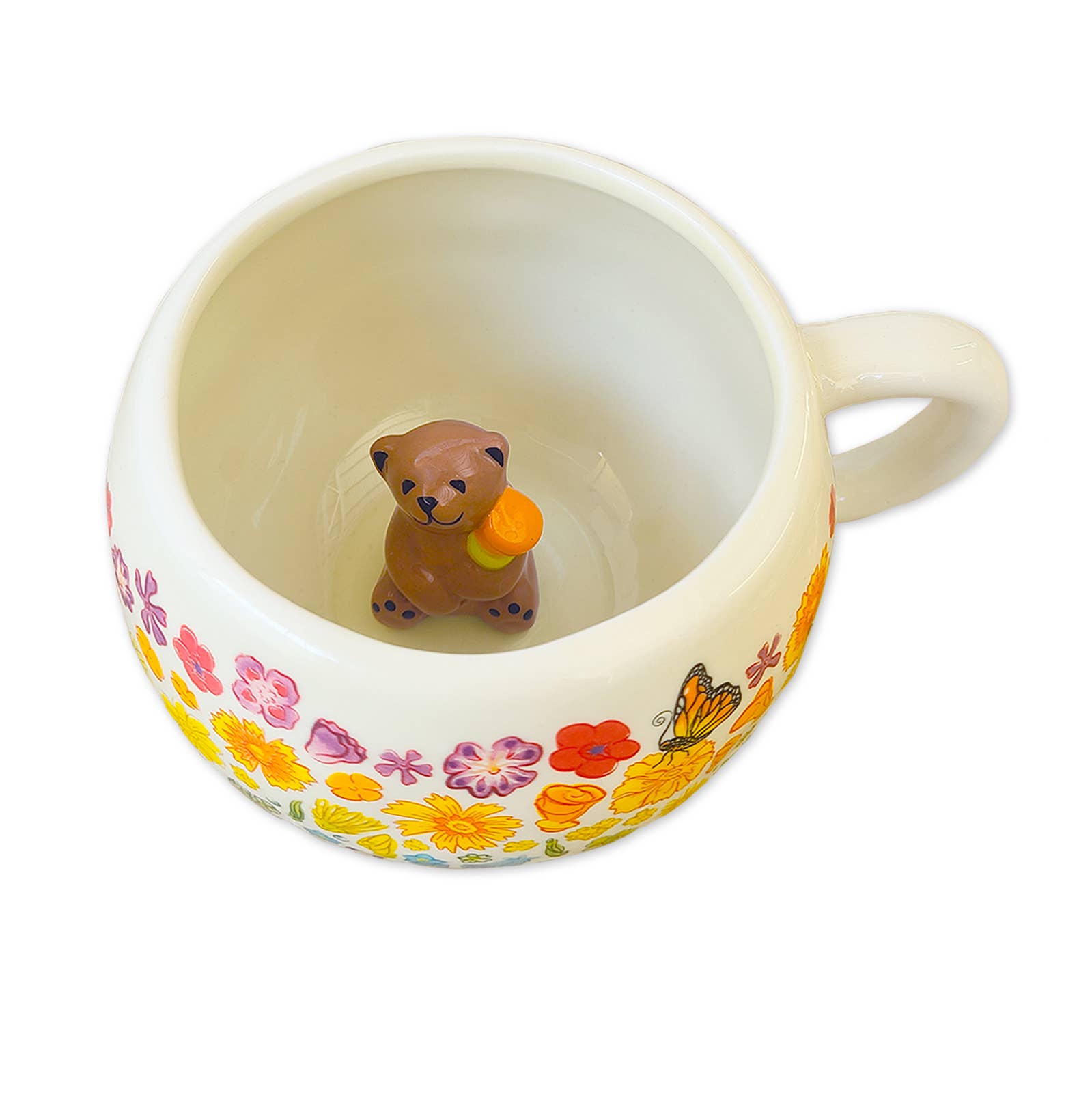 Rainbow Floral Mug with Bear Surprise - Thumbnail 4