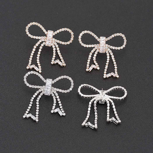 Rhinestone Ribbon Earring