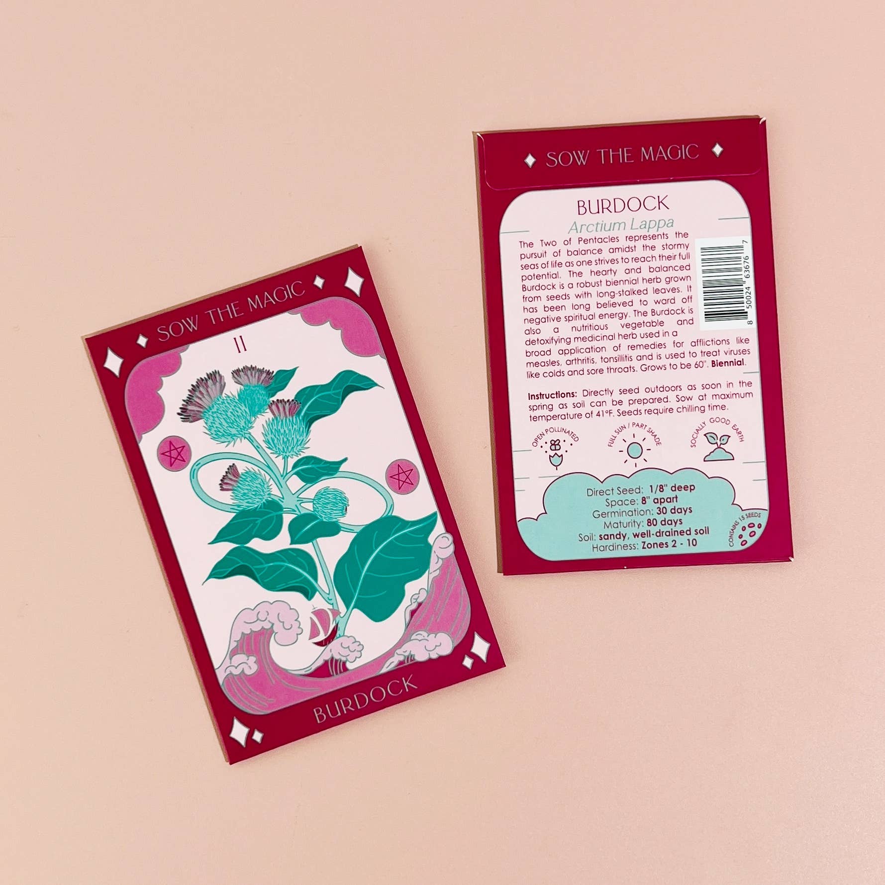 The Feral Market Burdock Tarot Garden Seed Packet